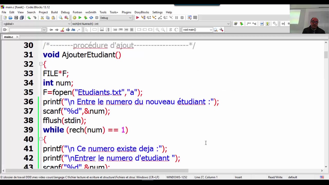 Langage C : cour 9  structures et accès au fichier