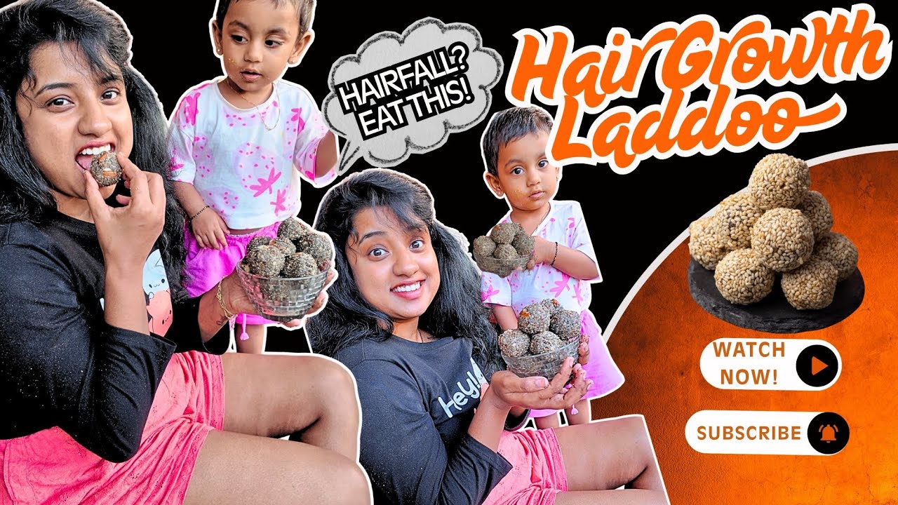 “Hair fall? Eat this daily!Homemade Hair Growth Laddoo Recipe | Busy mom’s easy hair fall solution 😌