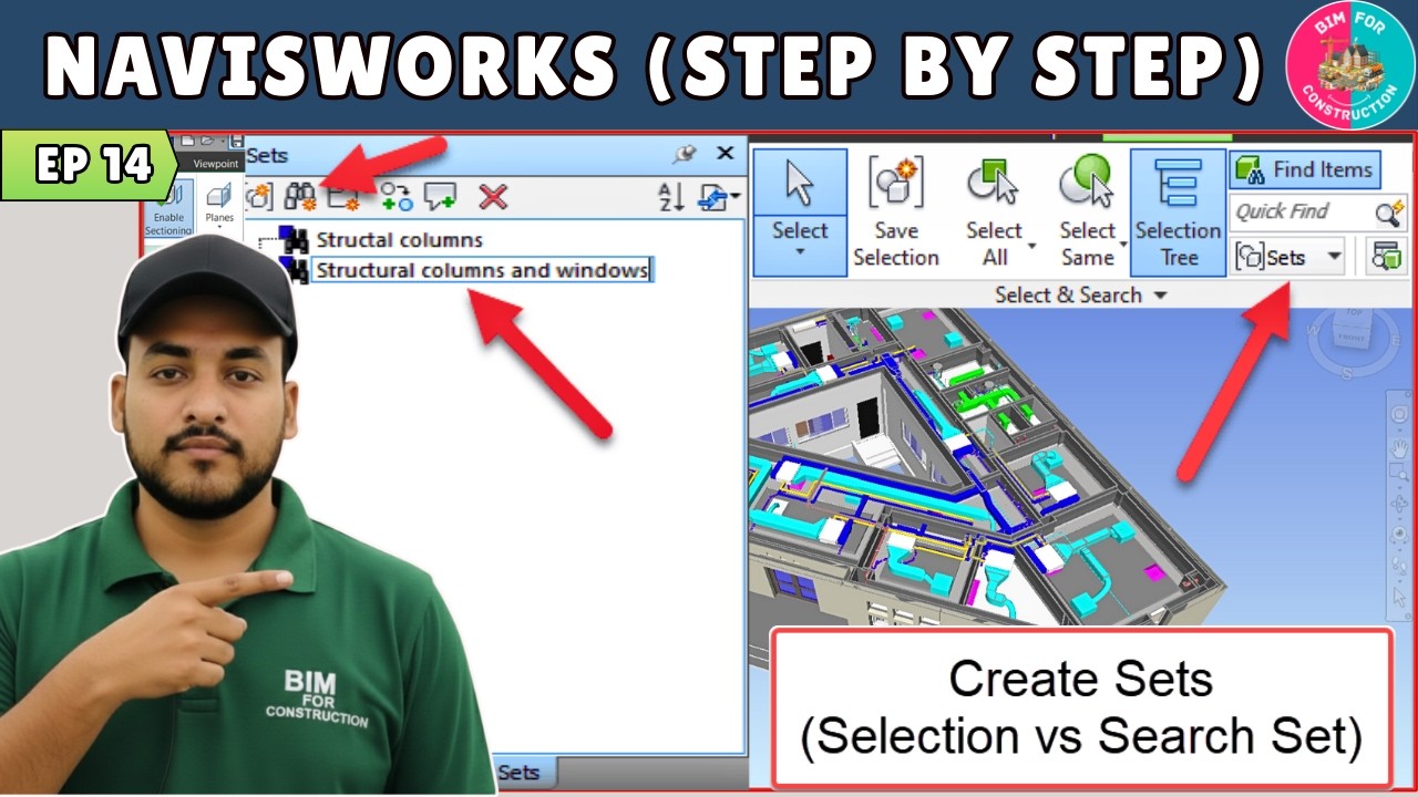 #14 Navisworks Tutorial: Create Sets in Navis (Selection vs Search Set)