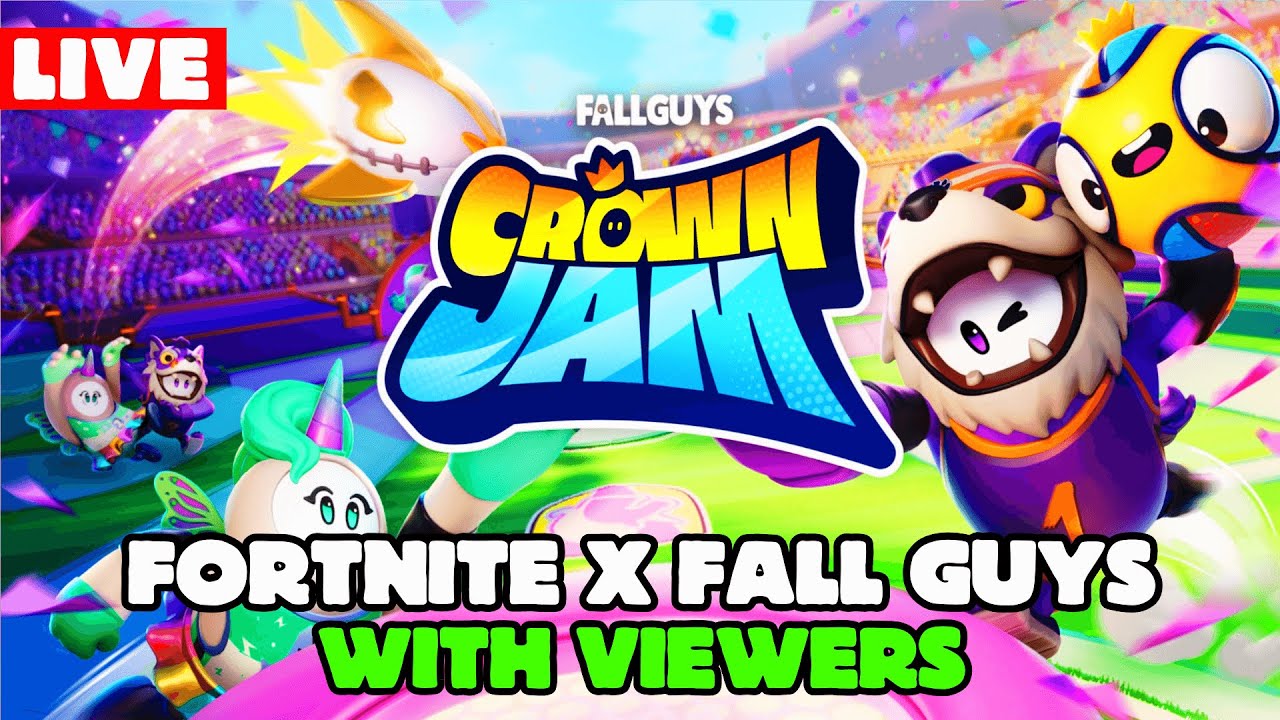 FORTNITE X FALL GUYS MODE | FALL GUYS CROWN JAM WITH VIEWERS