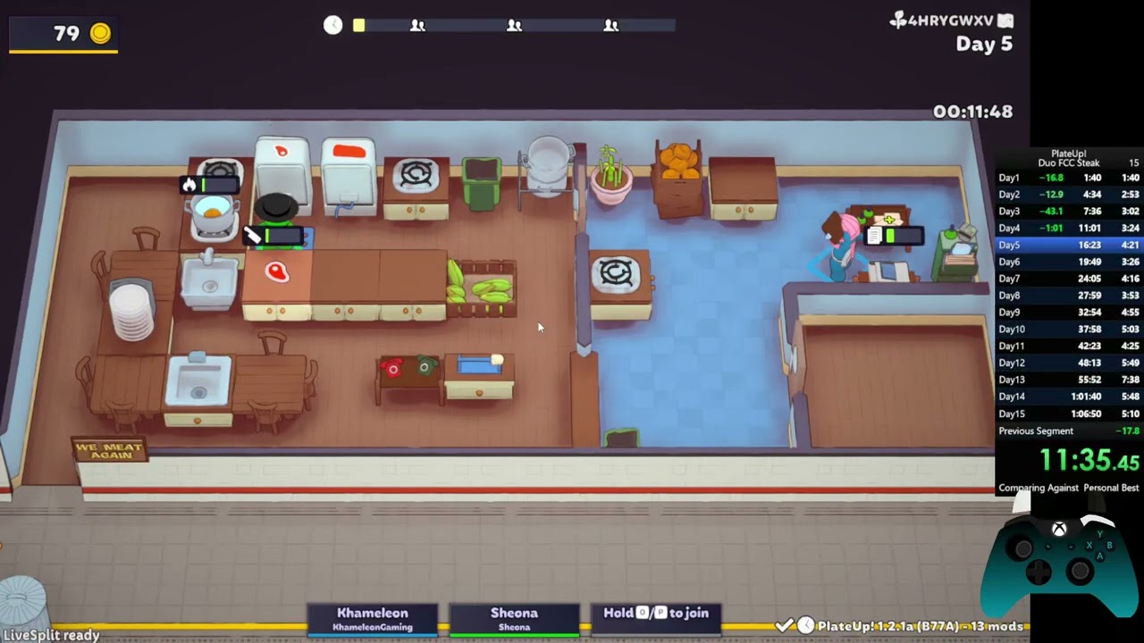 PlateUp! Duo Food Card Challenge Steak Speedrun in 59:16.35 (2025-04-10)