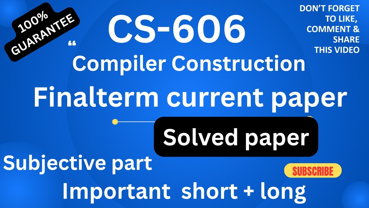 CS606 final term current solved paper| Final term preparation| by Sanam chohan