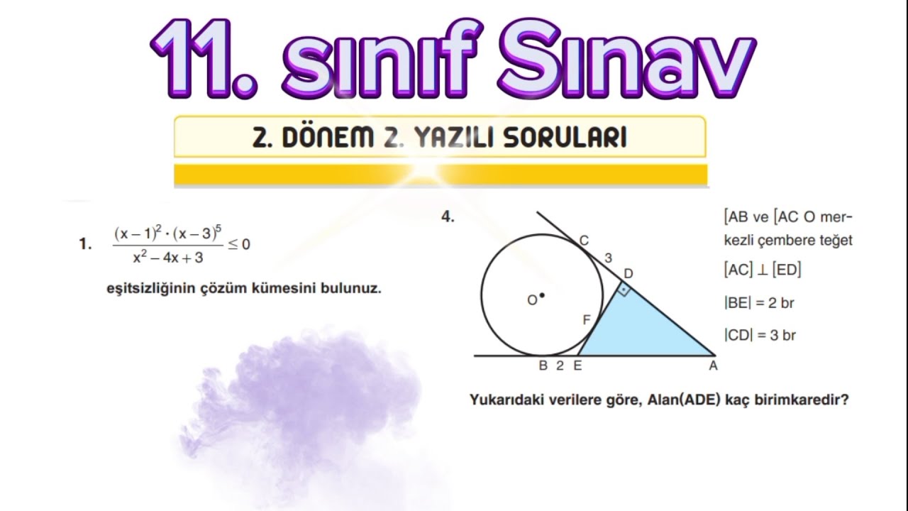 11.sınıf 2.Dönem 2.yazılı sınav soruları Matematik