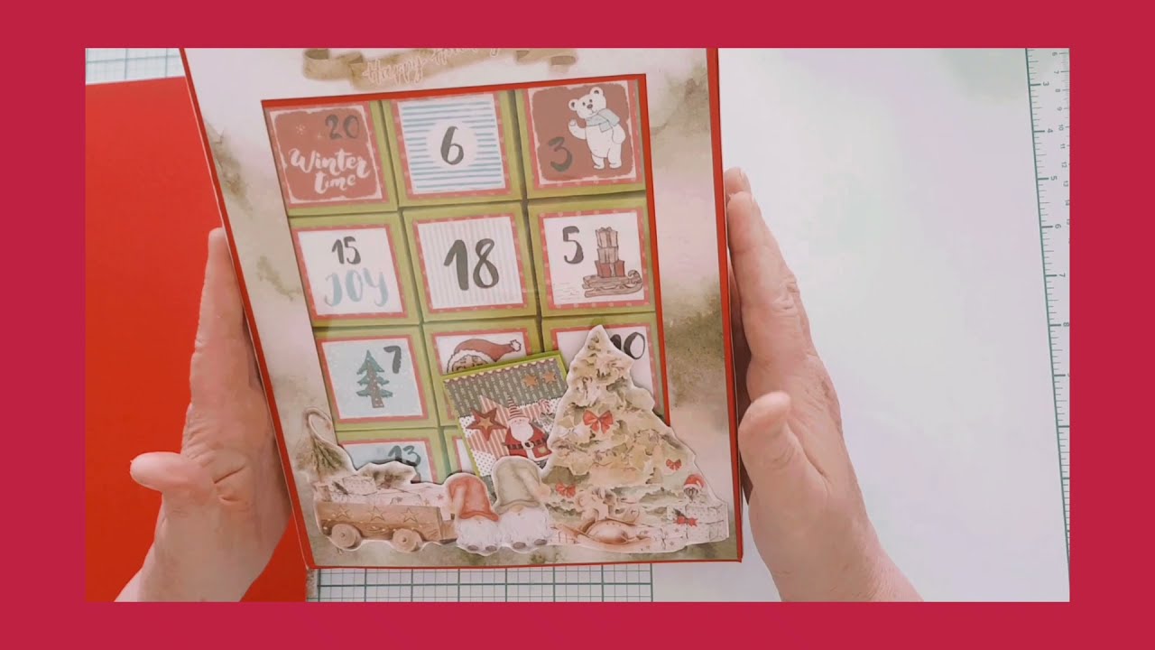 Tuto calendrier de l'avent double section #scrapbooking #tuto