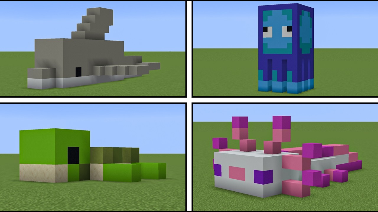 How to Build EVERY New Cute Baby Mob Statue in Minecraft #2