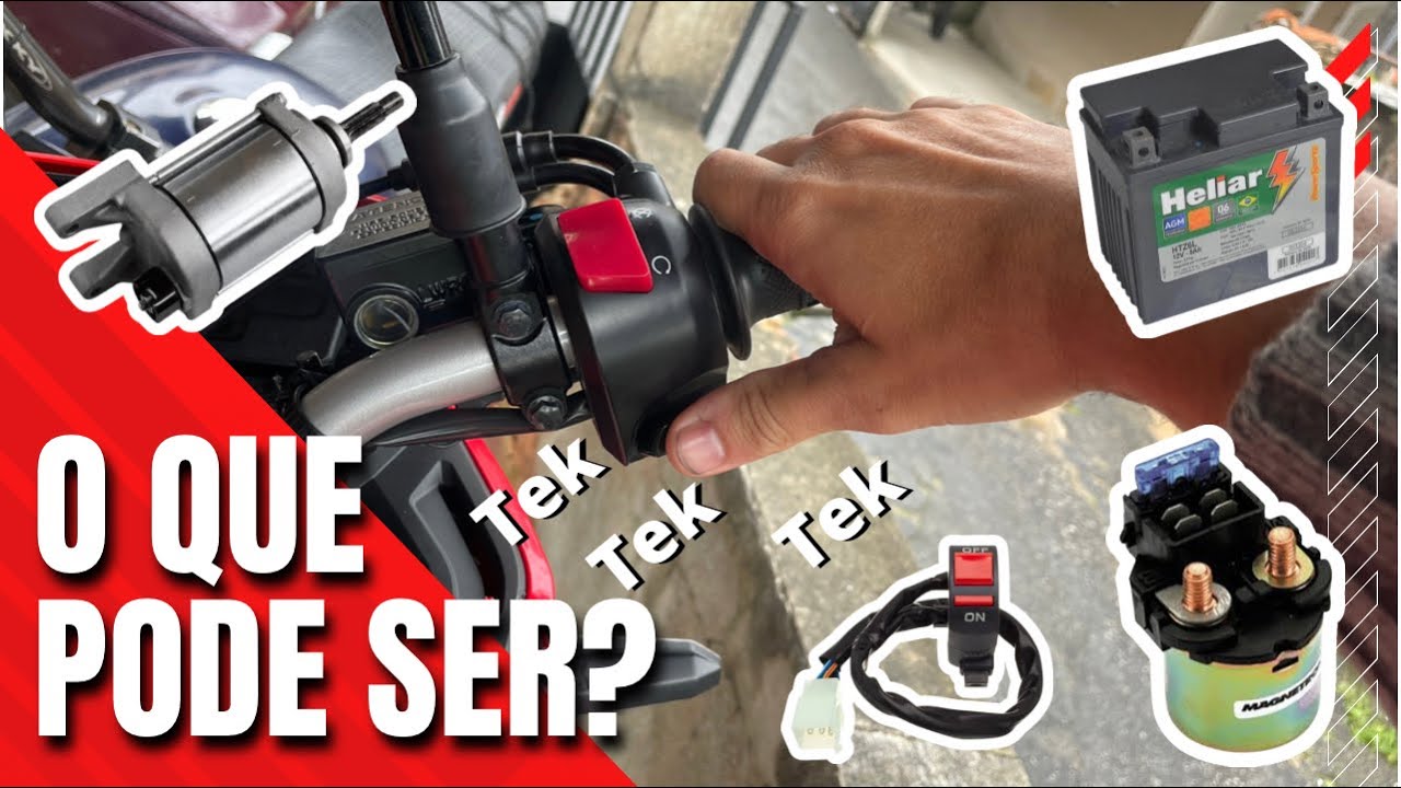 Moto não pega na partida elétrica e faz Tek Tek - como identificar o problema.