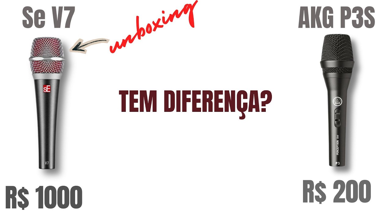 Unboxing + Teste do MIC Se Eletronics V7  vs AKG P3S: Vale a Pena para Canto? Review Completo