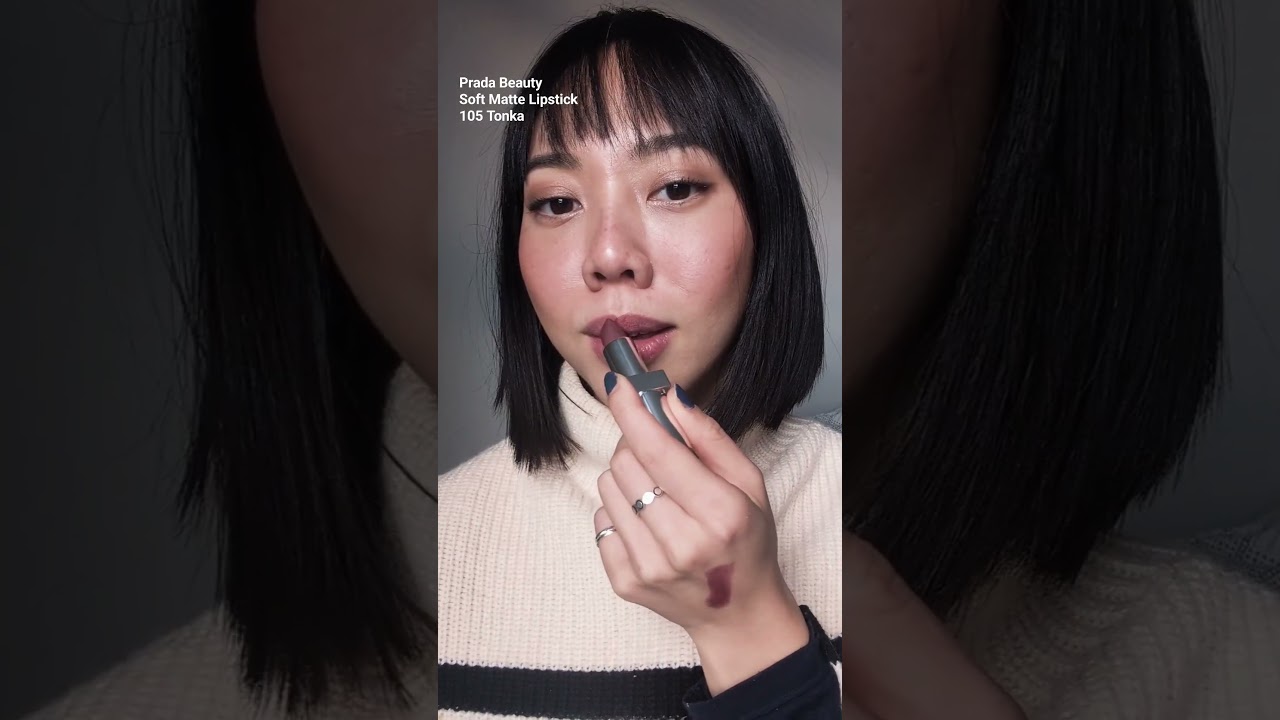 Prada Beauty lipstick swatch: soft matte lipstick in 105 Tonka 