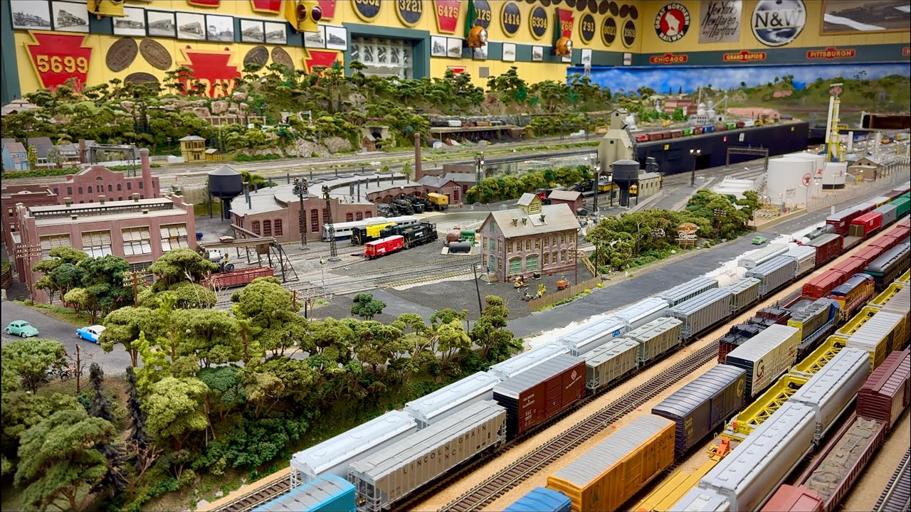 Beautiful Large HO Scale Model Train Layout