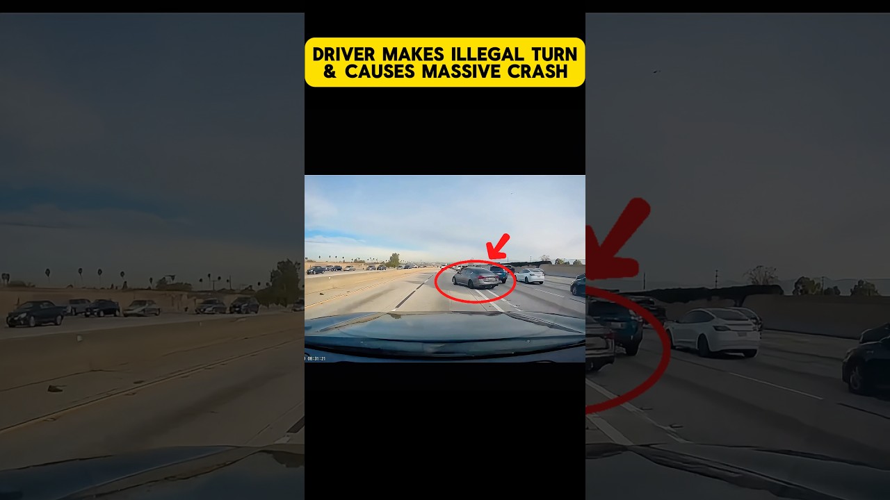 Driver Causes MASSIVE Car Crash