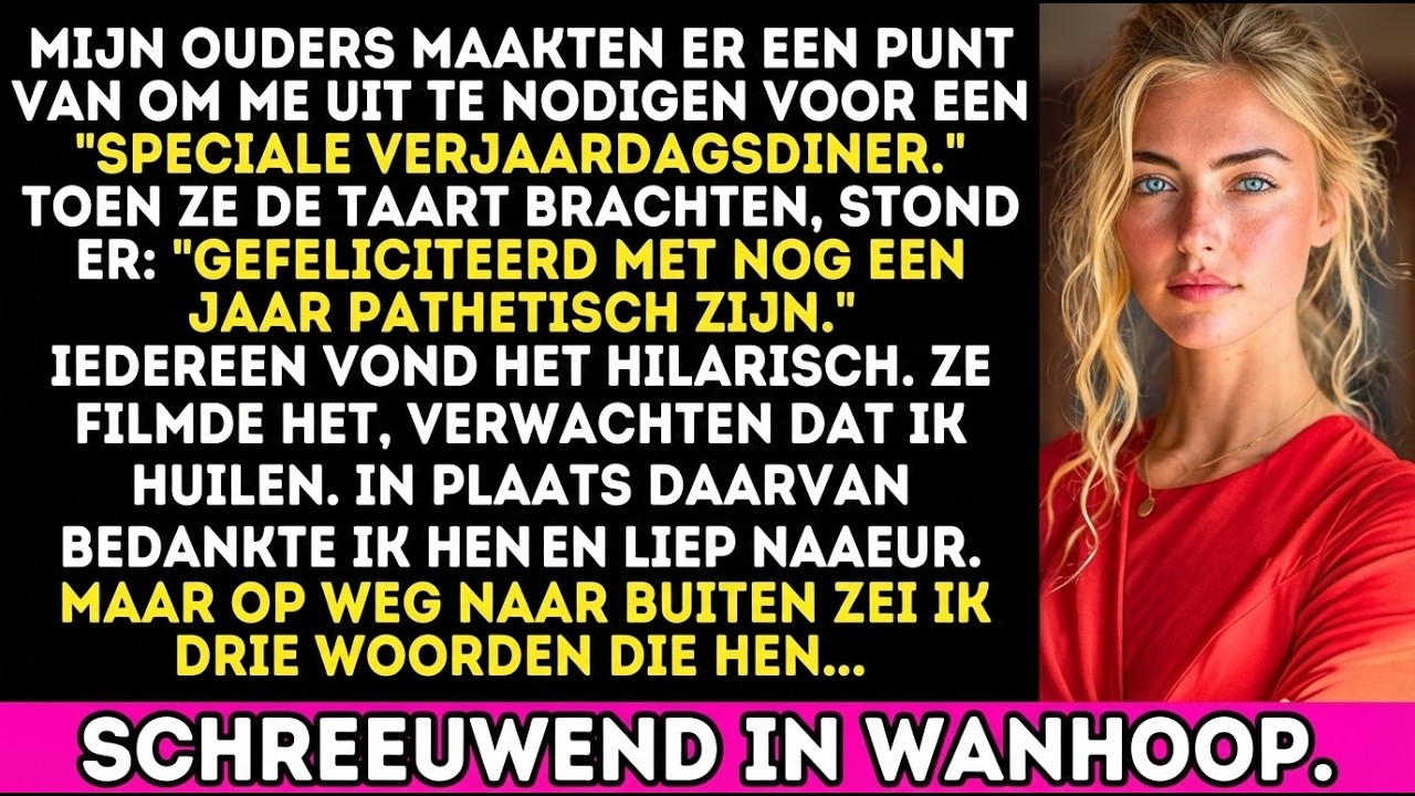 Mijn ouders gaven een feest — maar de “taart” maakte me sprakeloos.