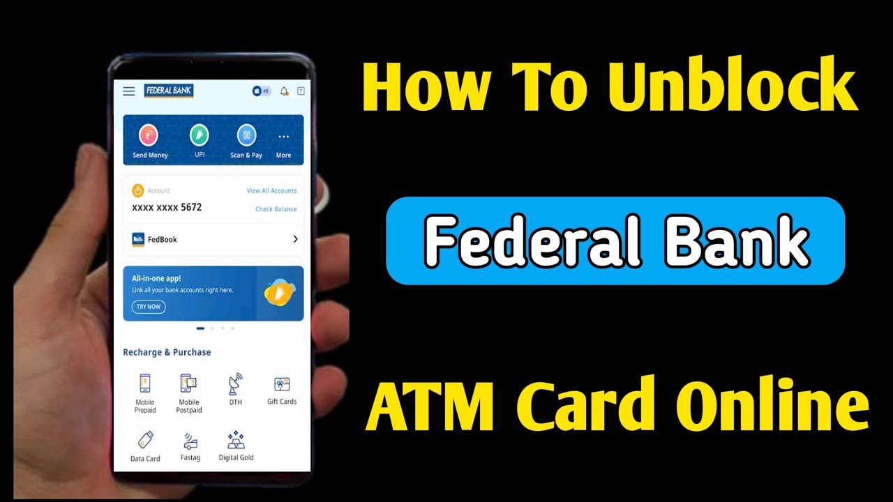 how to unblock atm card federal bank | federal bank atm card unblock kaise kare