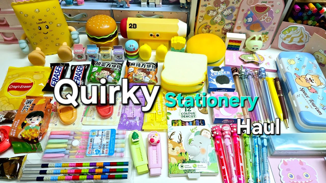 Quirky stationery unboxing haul 🤪 cute and aesthetic and kawaii stationery items 💖