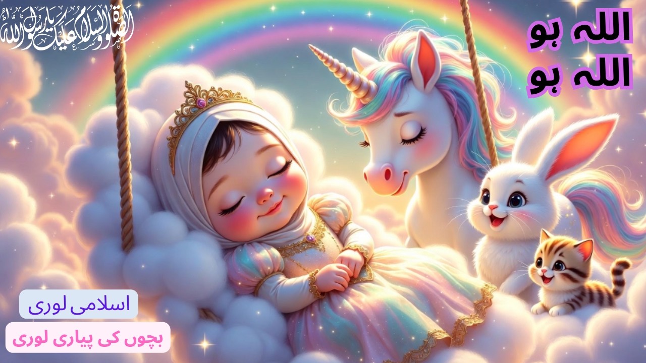 ALLAH Ho ALLAH Ho Lori 🌙 | Kids 3D Cartoon Islamic Naat | Muslim Lullaby for Kids | Baby Sleep Naat