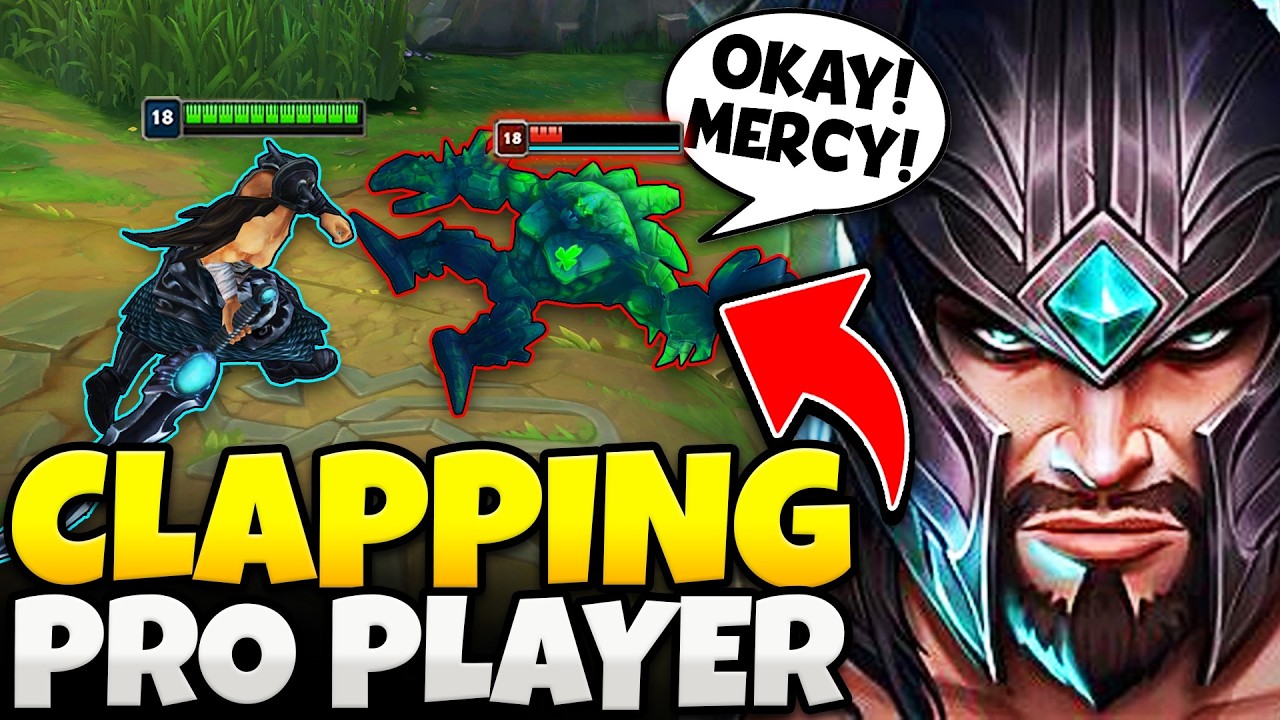 RANK 1 TRYNDAMERE STOMPS CLOUD9 TOP LANER THANATOS (HE GOT DESTROYED)