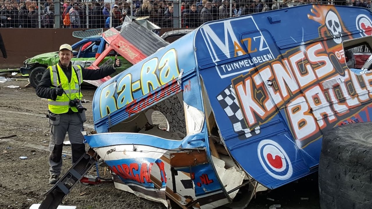 Kingsbattle 2017 Blauwhuis autocross Omrop Fryslan crash Caravanrace