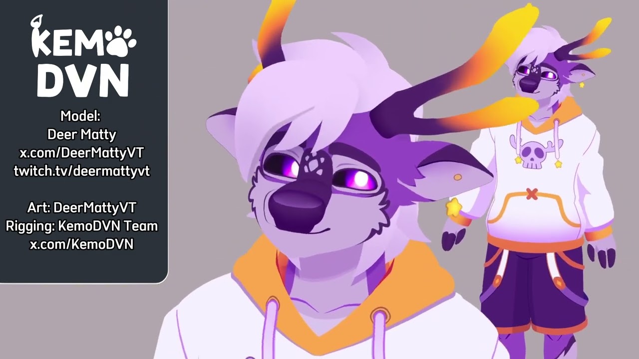 🦌Live2d Showcase🦌 Deer Matty || Furry Vtuber Model Showcase