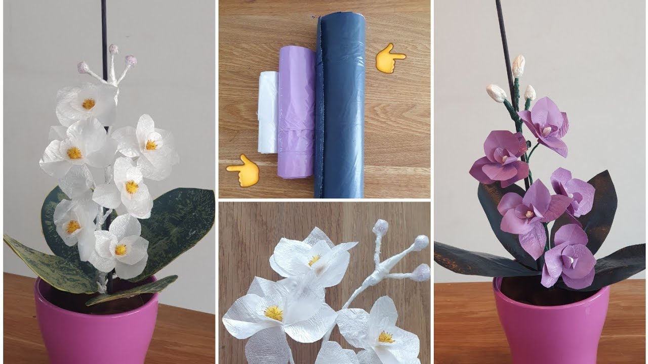 #orkideyapımı Poşetten orkide yaptım 🤭 orkide yapımı, orchid making, wunderschöne Orchidee