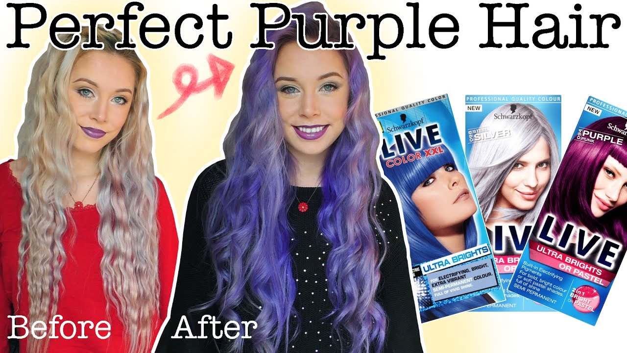 PERFECT PURPLE HAIR USING SCHWARZKOPF LIVE ULTRA BRIGHTS OR PASTEL | ELLIE KING