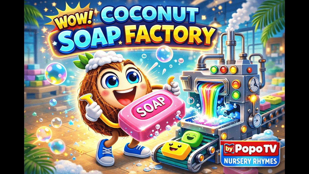 Coconut Soap Factory Song 🥥🧼Ocean Song for kids | Fun Kids Song | Adventure Songs | Nursery Rhymes