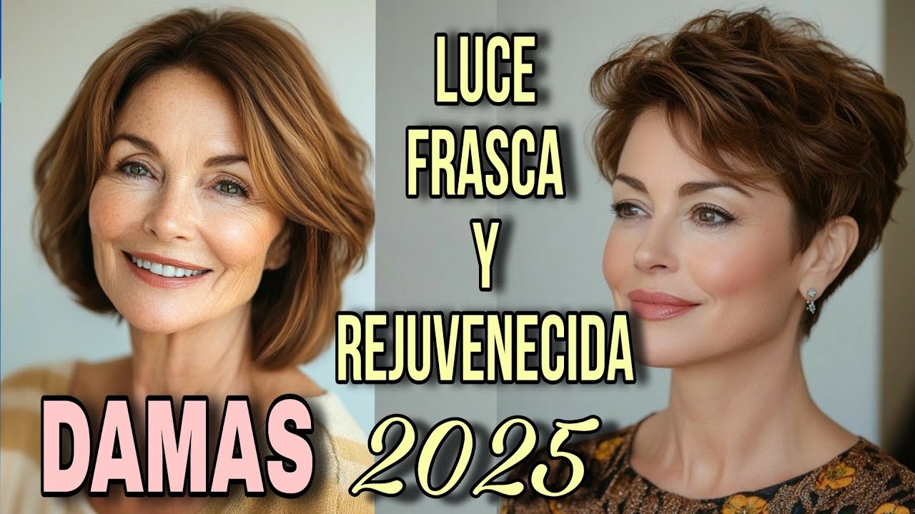 Modernos Cortes de Cabello para DAMAS de +55 -60-70 a&ntilde;os Que m&aacute;s IMPACTAN 💇&zwj;♀️ Glamour y Estilo 2025