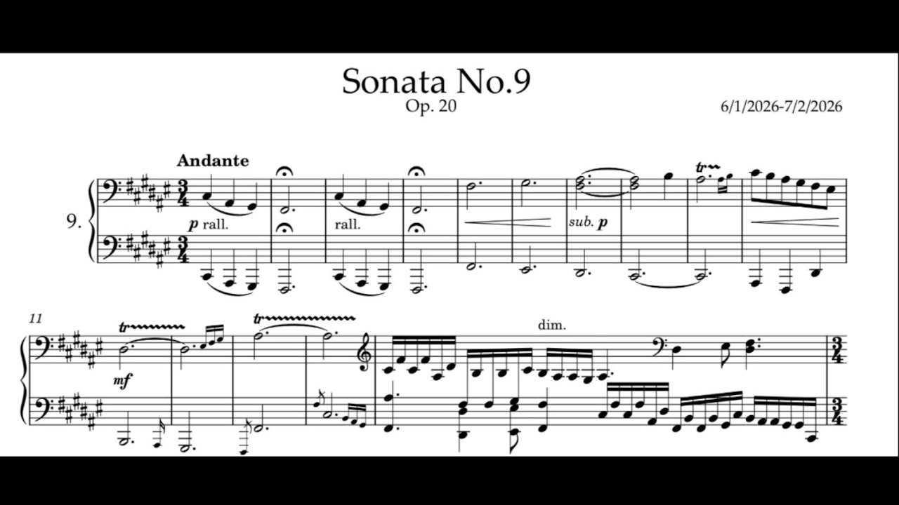 Sonata No.9 in F# Major, Op.20