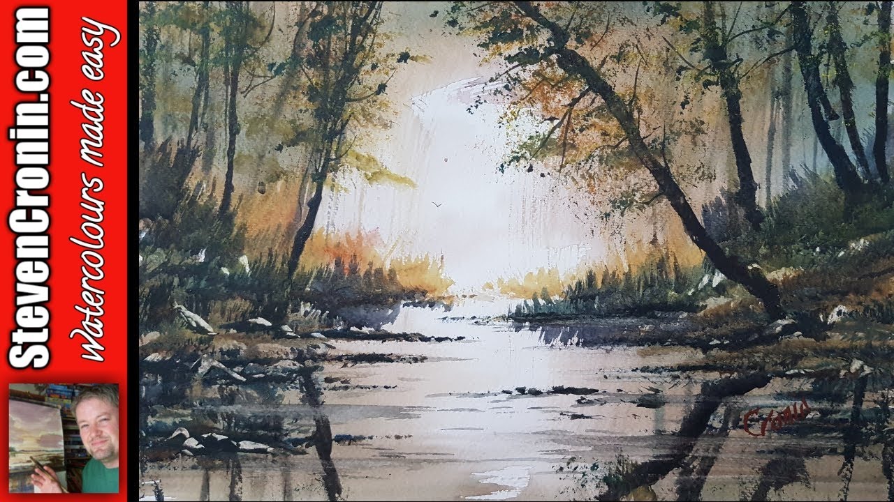 Painting a Stream Through the Forest in Watercolour