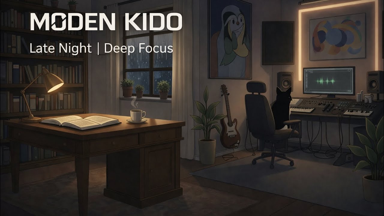 Late Night Studio with Kido 🌧️ Soft Lo-Fi for Deep Focus & Quiet Work (1 Hour)