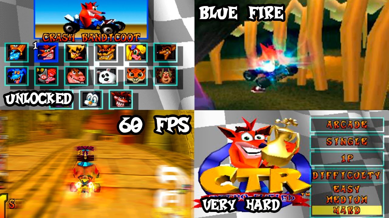 CRASH TEAM RANCING - DESCARGAR MOD BLUE FIRE-VERYHARD-DESBLOQUEADO PS1 @CrashPE