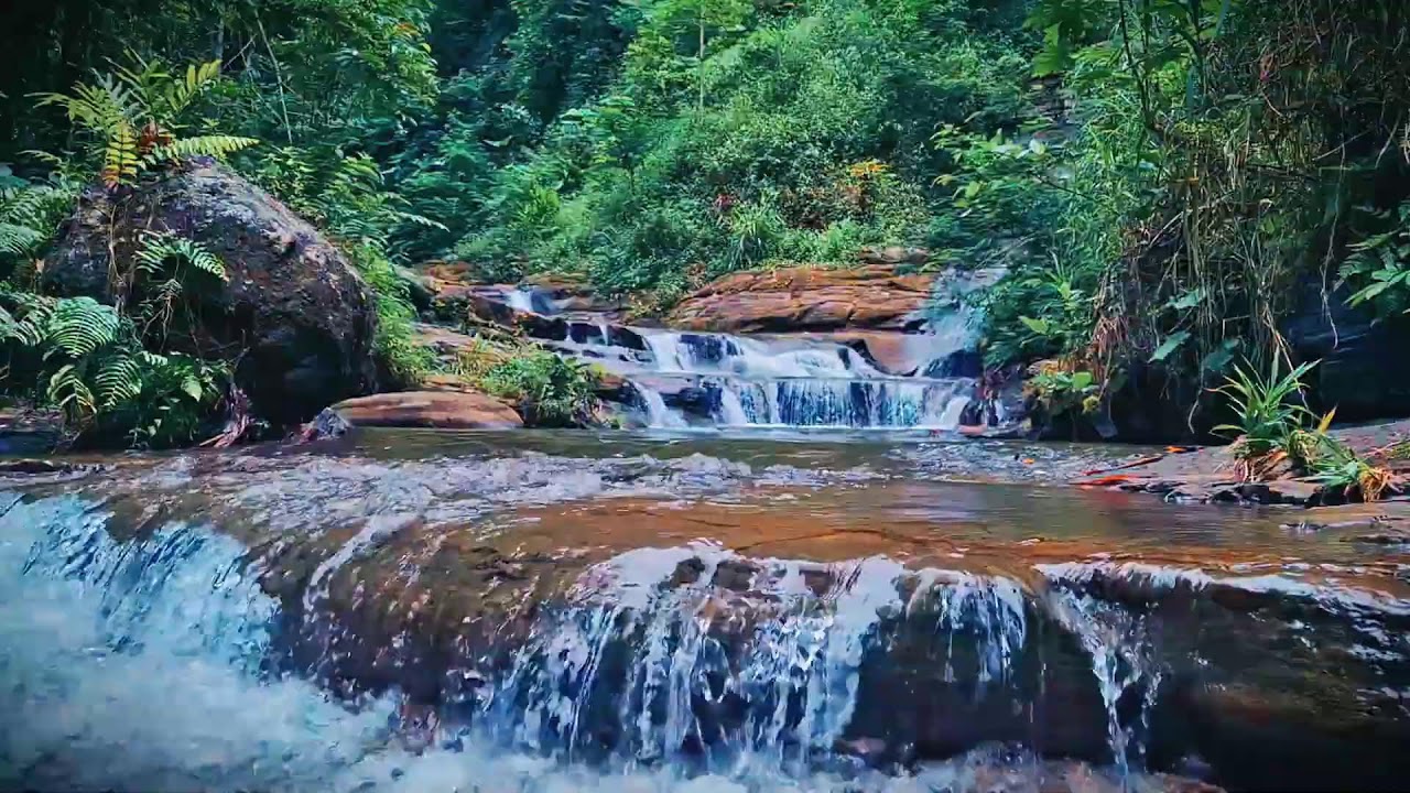 Mountain River Waterfall Flowing | Water Sounds, Nature White Noise, River Sounds for Sleeping
