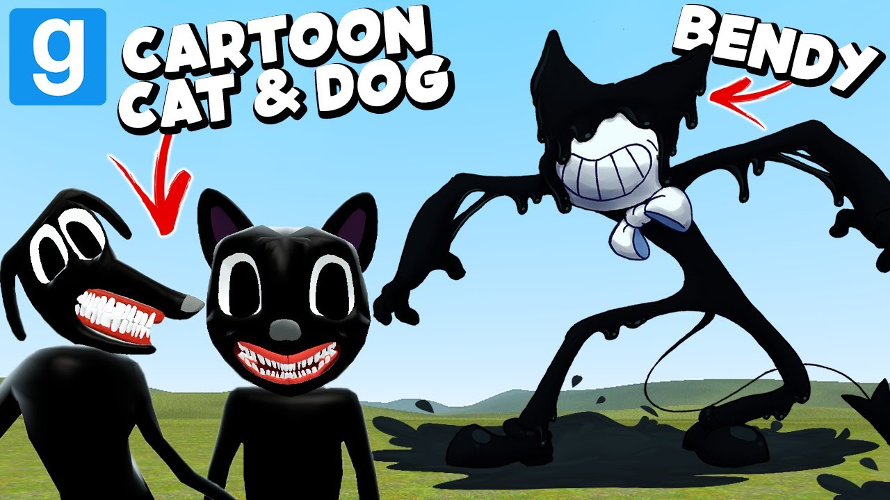 CAN CARTOON CAT & DOG ESCAPE... BENDY?! (Garry's Mod Sandbox) | JustJoeKing