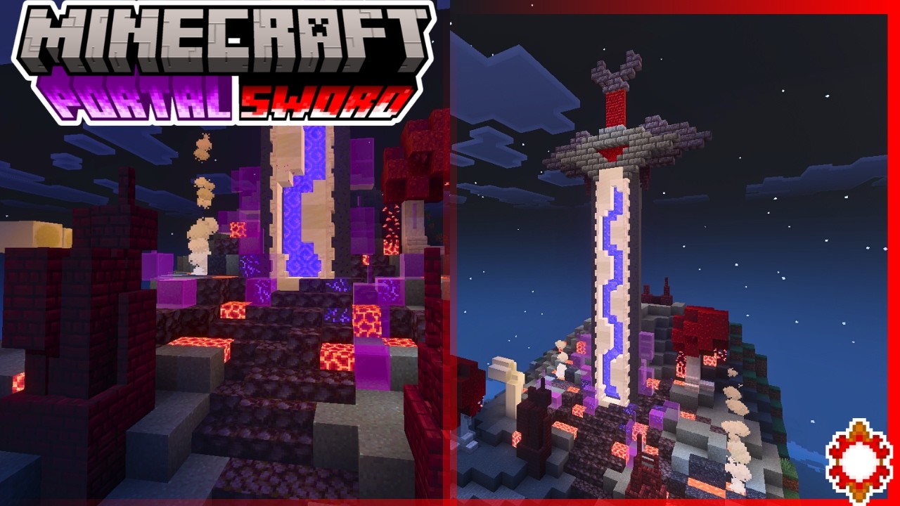 NETHER PORTAL SWORD! - Minecraft How to Build a Dark Fantasy Nether Portal Sword