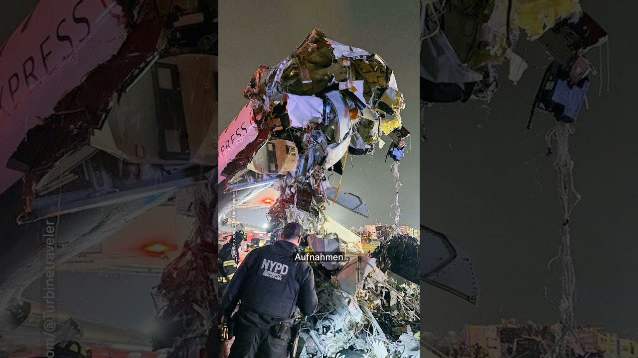 Flugzeug kracht in Feuerwehrfahrzeug &ndash; was ist passiert? #shorts #flugzeug #newyork