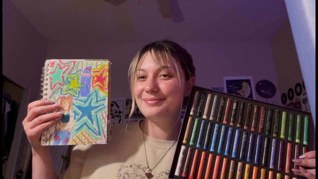 ASMR Unboxing/Swatching/Trying my new oil pastels!