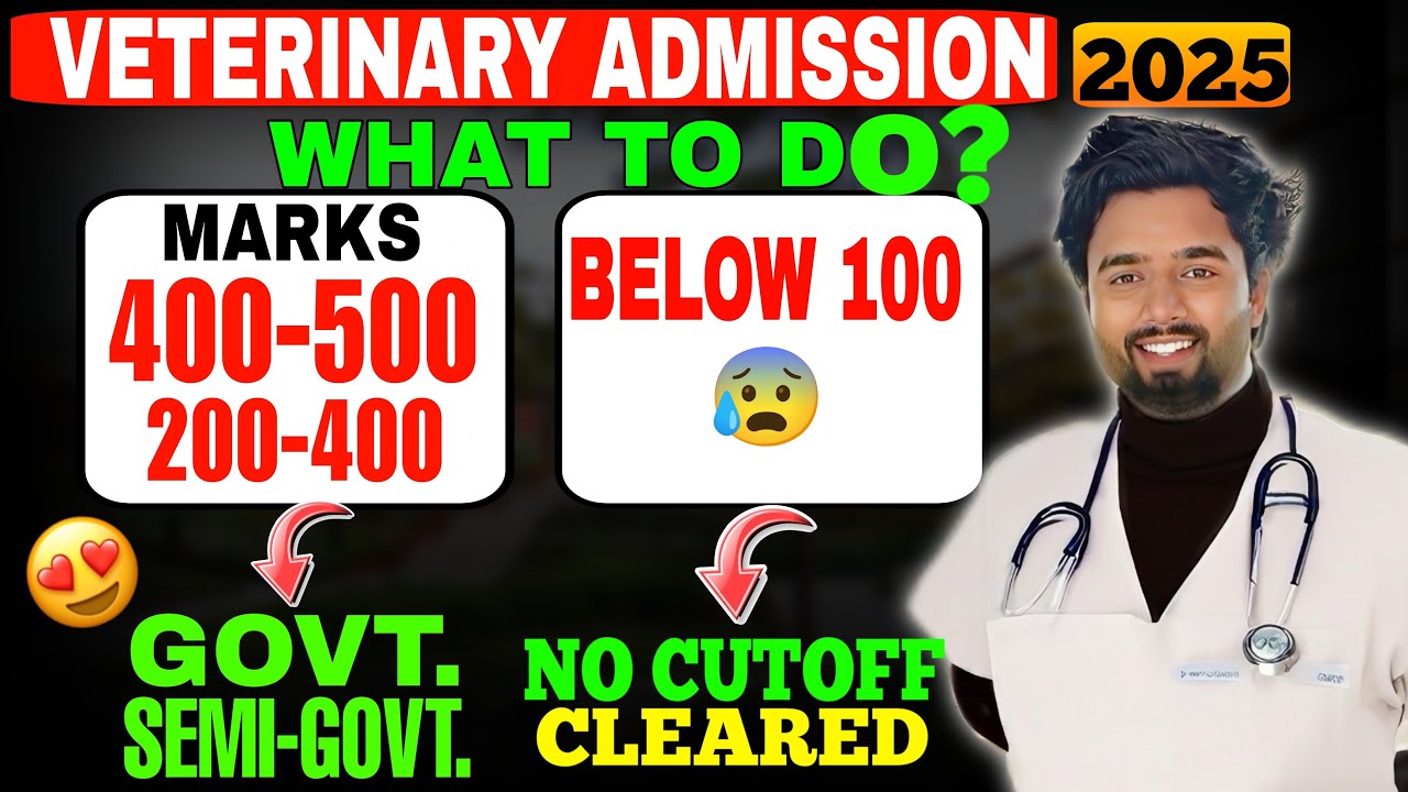 Veterinary Admission 2025: What After NEET? (Below 100 to 500 Marks Full Guidance)