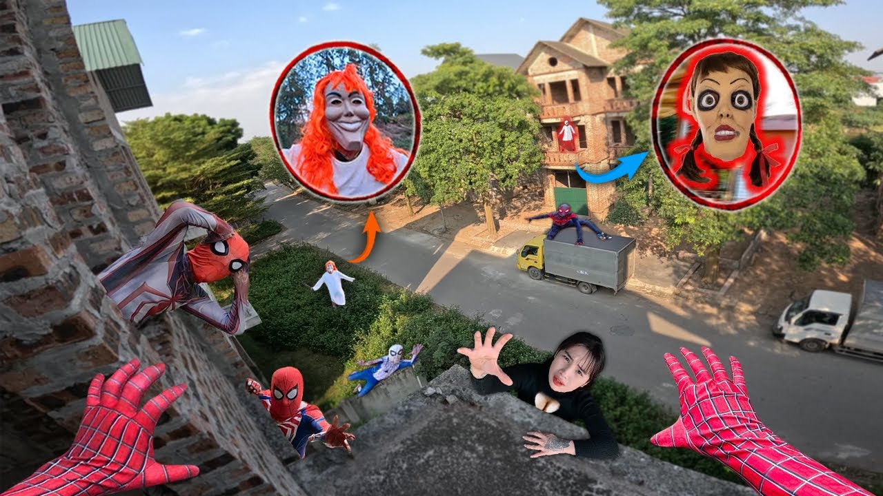 7 SPIDERMAN Vs SMILING WOMAN REAL LIFE ESCAPE 35.0 (Horror Parkour Pov Short) | Epic POV