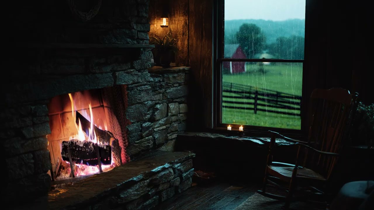Midnight Rain on Countryside Cabin 🌧️ Dark Ambient Sounds for Deep Rest