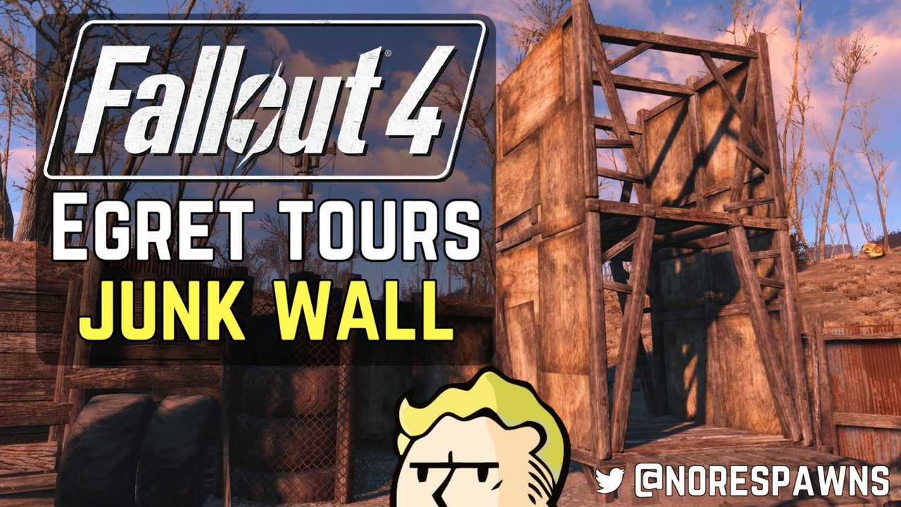 Fallout 4 - Egret Tours Marina Courtyard Junk Wall