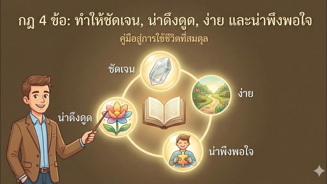 กฎ 4 ข้อ: ทำให้ชัดเจน, น่าดึงดูด, ง่าย และน่าพึงพอใจ💡