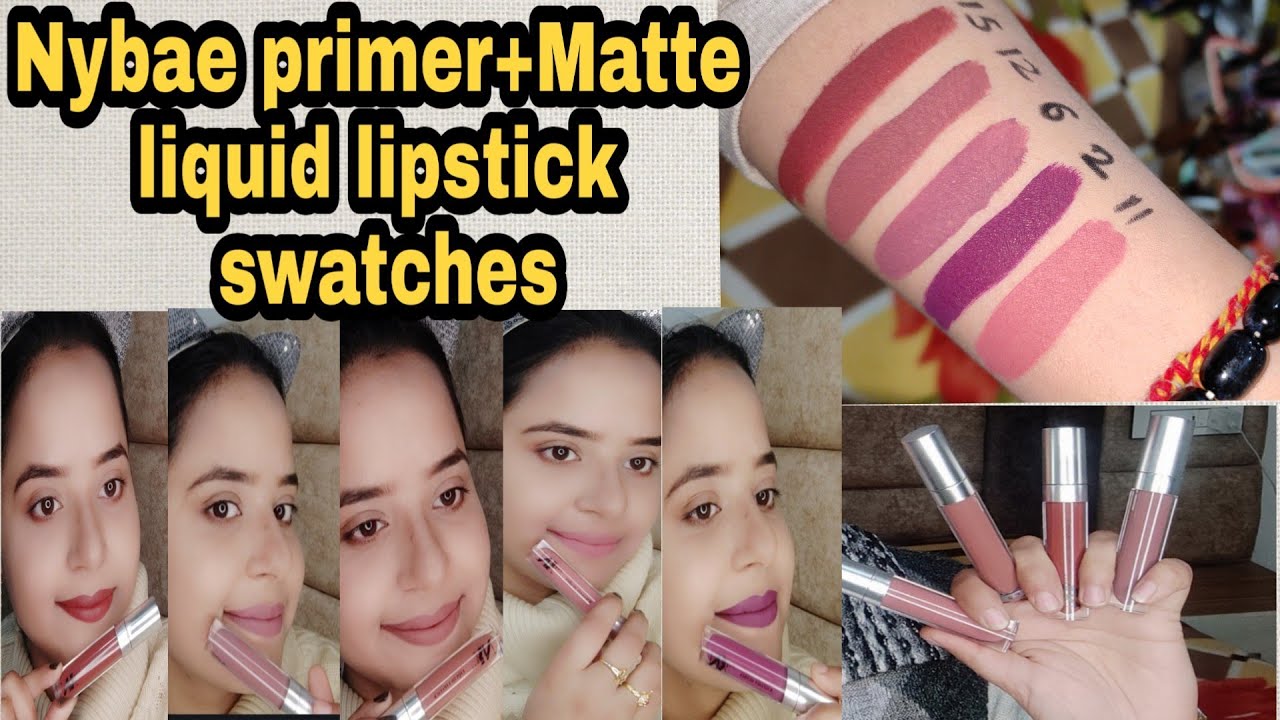 Nybae primer+Matte Liquid lipstick 💄💄 Review/Swatches || ShaviBarhok ❤️❤️
