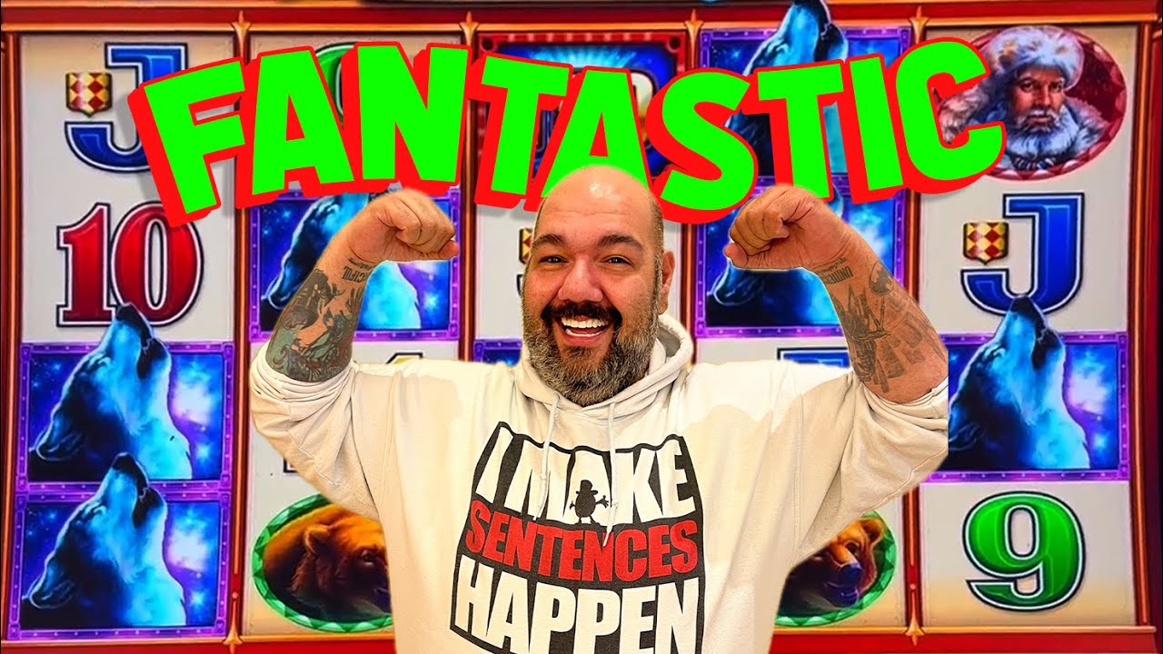 WINNING BIG AFTER WOLFIE SAVED ME!! with VLR on All Aboard and Jackpot Carnival Timber Wolf Slots