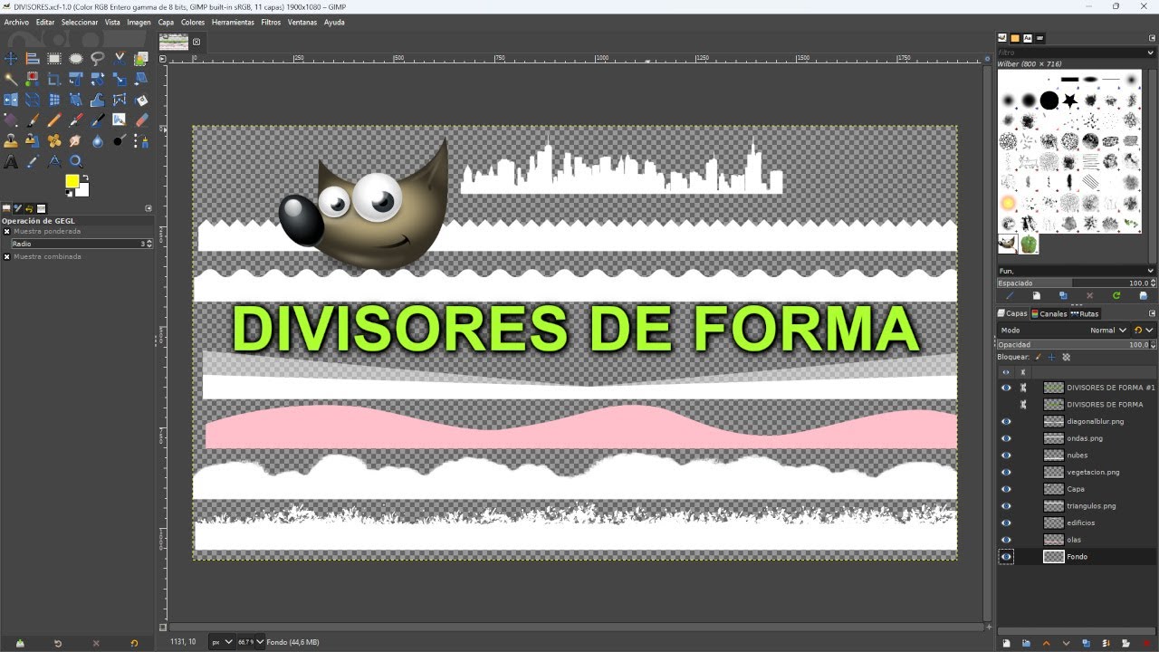 👉 GIMP versión 2.10.38 Cómo Crear DIVISORES DE FORMA para tus páginas web