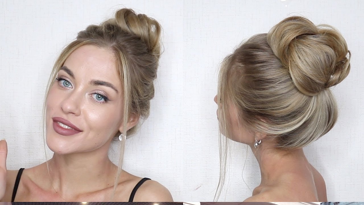 ИДЕАЛЬНЫЙ ПУЧОК НА САМОЙ СЕБЕ ЗА 2 МИНУТЫ | HOW TO: EASY PERFECT TIKTOK 2 MIN MESSY BUN TUTORIAL