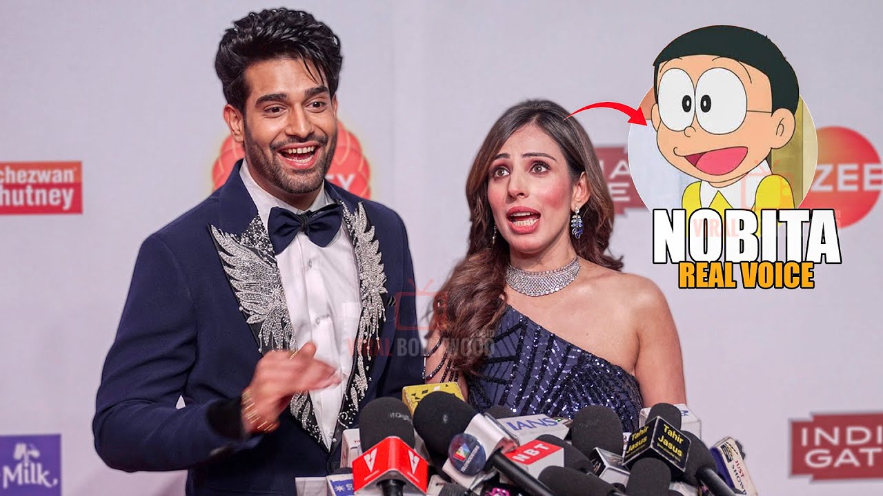 Simaran Kaur Speaking LIVE in Nobita Voice | Pose with Abhishek Malik at Zee Rishtey Awards 2025