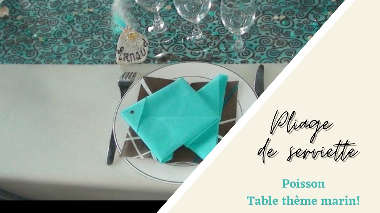 DECO DE TABLE PLIER sa SERVIETTE en POISSON 🏡