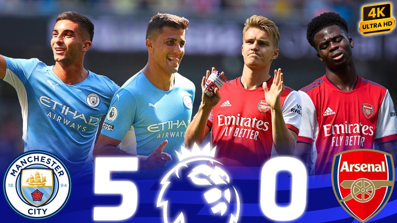 Манчестер Сити Уничтожил Арсенал 😱⚡ ● (5-0) Премьер-Лига 2021-2022 ● Историческая Победа ● 4K