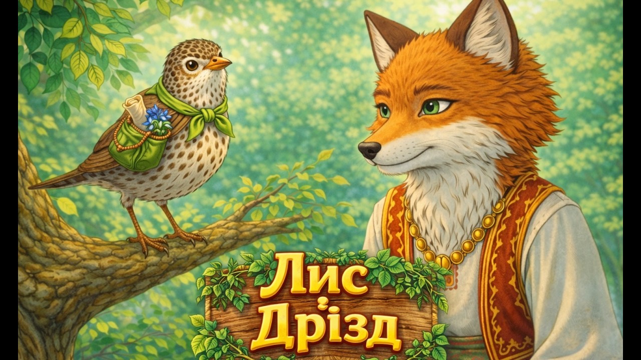 Лис і Дрізд (пісня) 🌲🐦 | Українська народна казка | Мультик для дітей