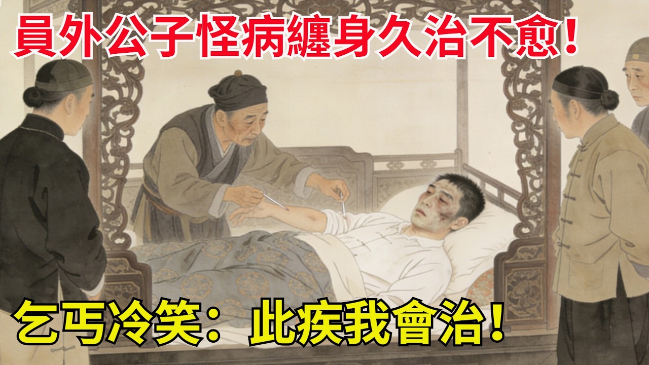 員外公子怪病纏身久治不愈！郎中嘆氣無藥可醫！哪知路過乞丐冷笑壹聲：此乃小疾！三枚銀針紮完，公子即刻痊愈！#故事頻道#民間故事#故事分享#中國文化#情感#聽書