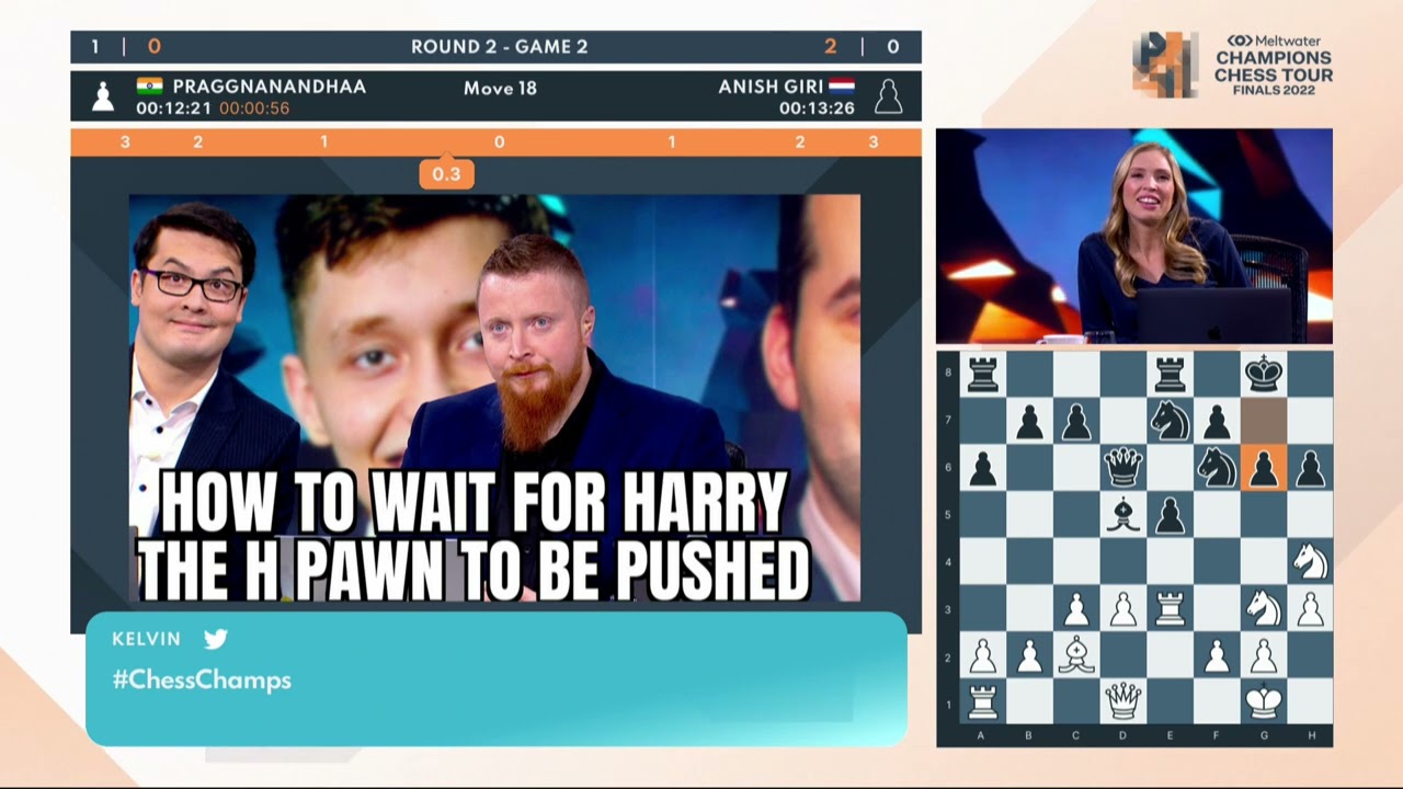 Praggnanandhaa vs Anish Giri | Round 2 Game 2 | CCT Finals 2022