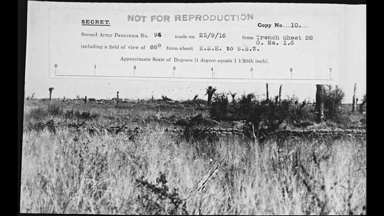 Panorama St Eloi Craters to Wytschaete Village in the Great War